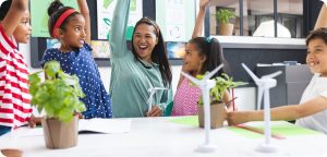 Kids and teacher in the classroom